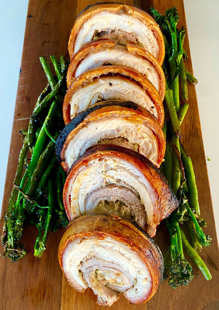 Asian style rolled pork belly
&ndash; Rum and Que