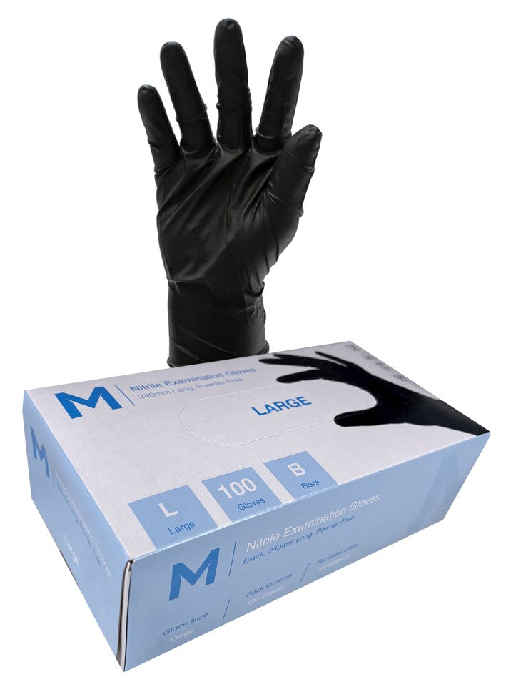 Black nitrile gloves Pack of 100 – Rum and Que