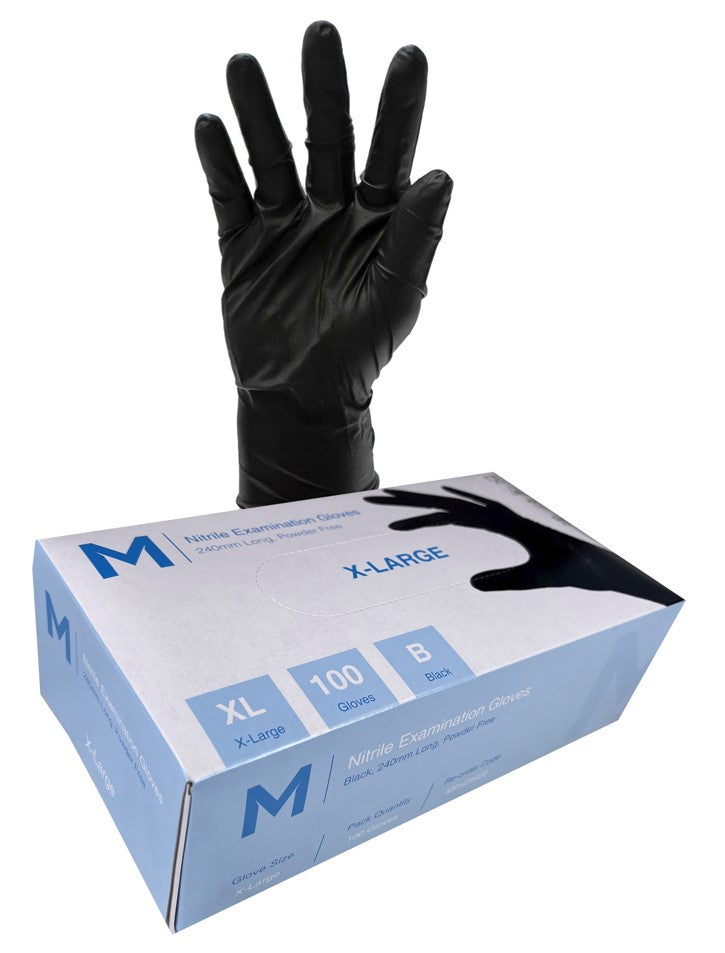 Black nitrile gloves Pack of 100 – Rum and Que