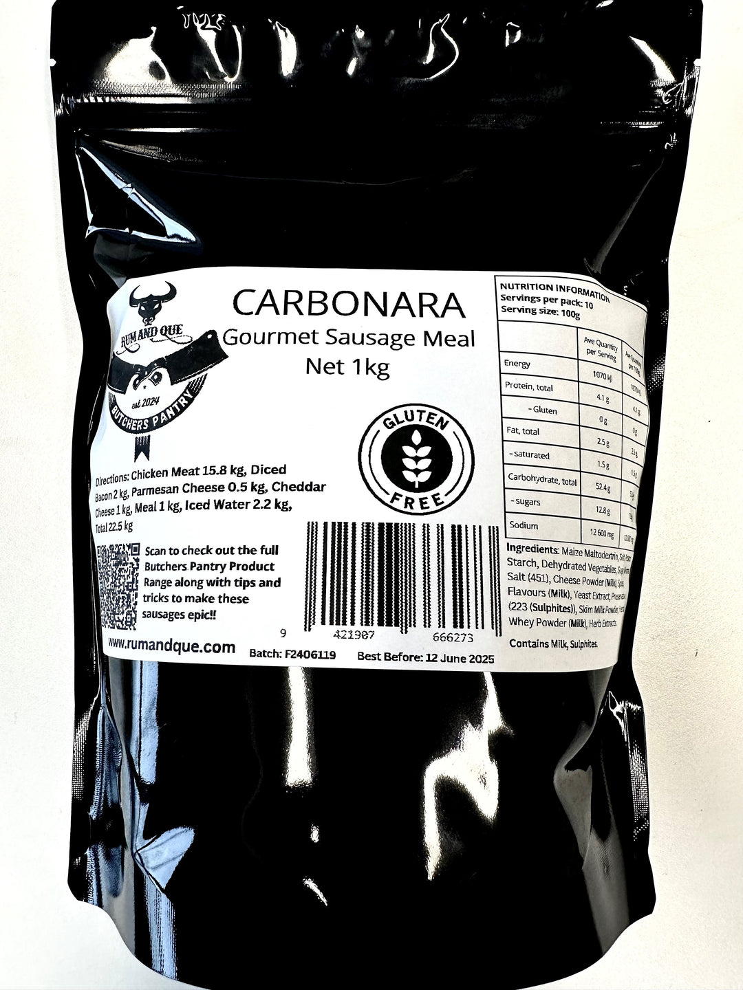 Gluten Free Carbonara Gourmet Sausage Meal 2024 Gold Medal Winner