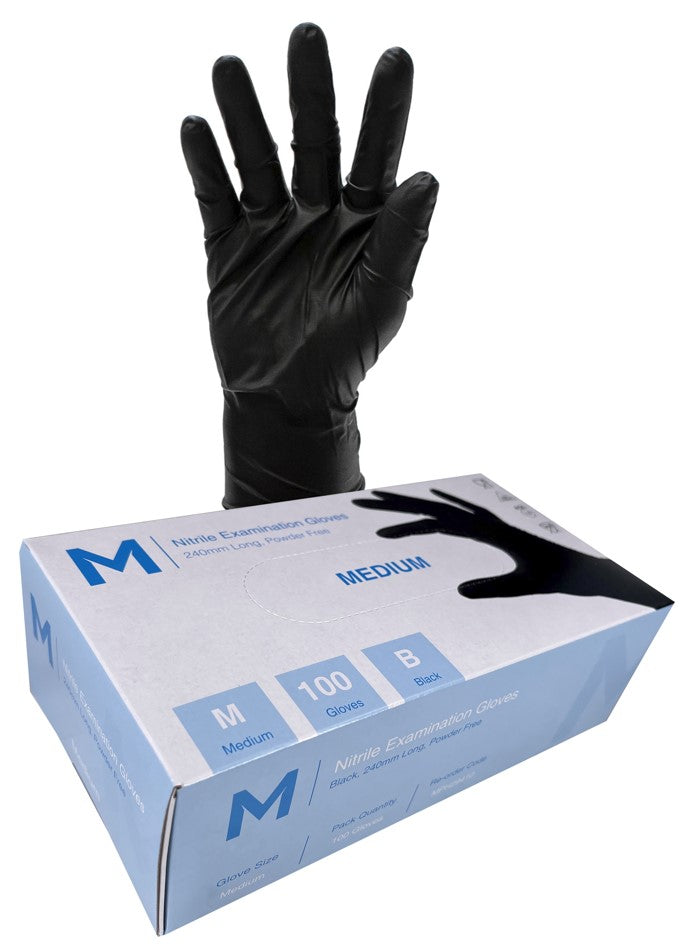 Black nitrile gloves Pack of 100